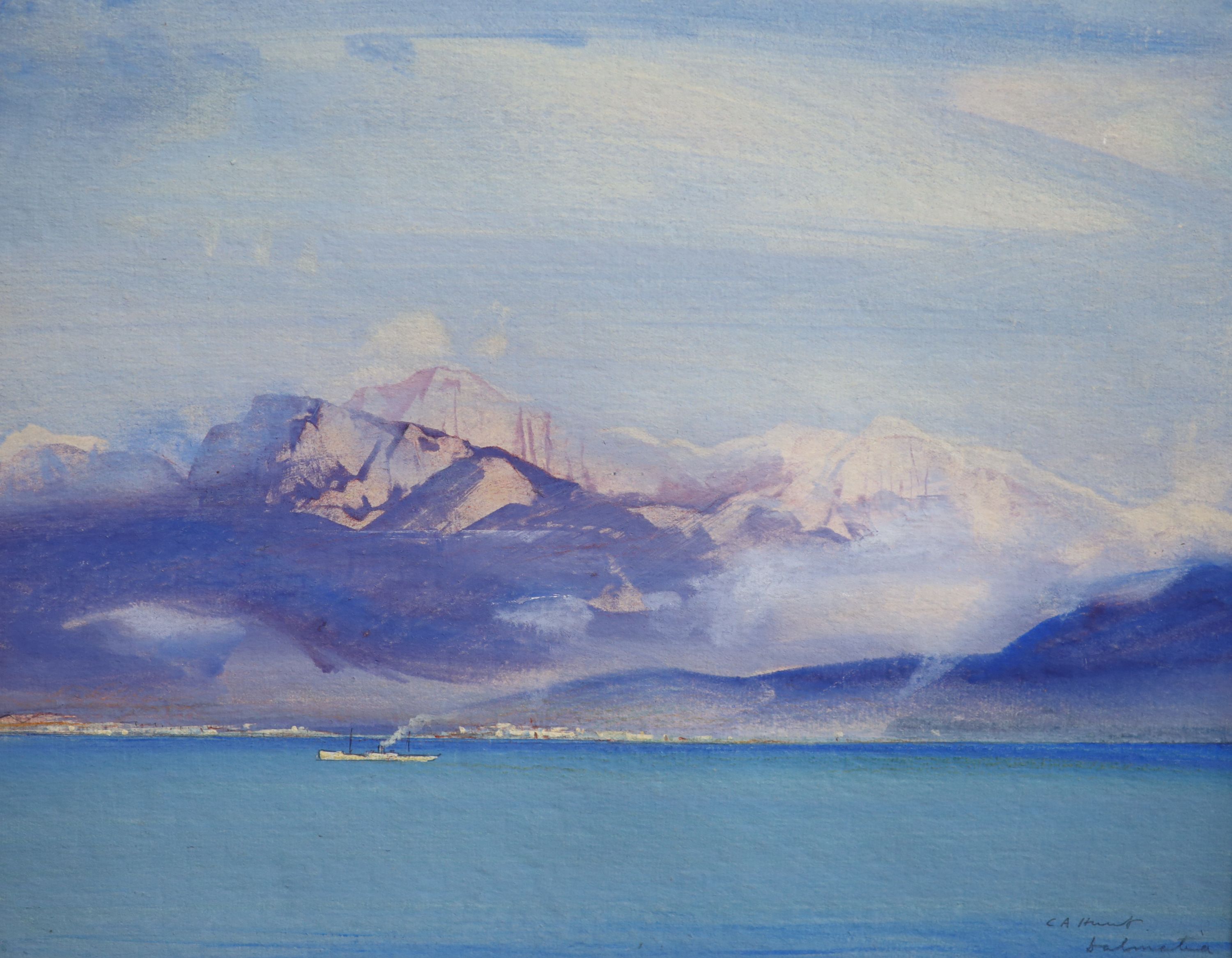 Cecil Arthur Hunt, V.P.R.W.S, R.B.A. (1873-1965), 'View of The Dalmatian Coast', gouache and watercolour on paper, 24 x 31 cm, unframed